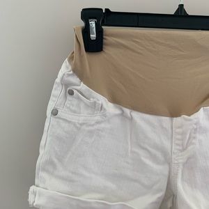 Indigo Blue Shorts - White maternity jean shorts Indigo Blue Shorts - White maternity jean shorts